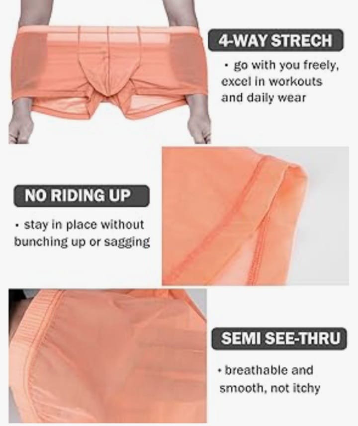 Men's Breathable Silk Boxer Moisture Wicking Underwear Briefs